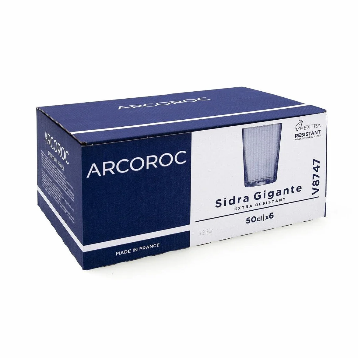 Arcoroc Sidra Eco Scatola 6 Bicchieri Alti Vetro 50cl Trasparente