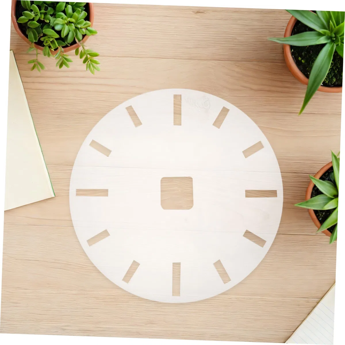 WOONEKY Stencil per orologi per lavori in legno, superficie antigraffio, numeri romani, aiuto per il posizionamento chiaro, compatibile con router, versatile orologio fai da te