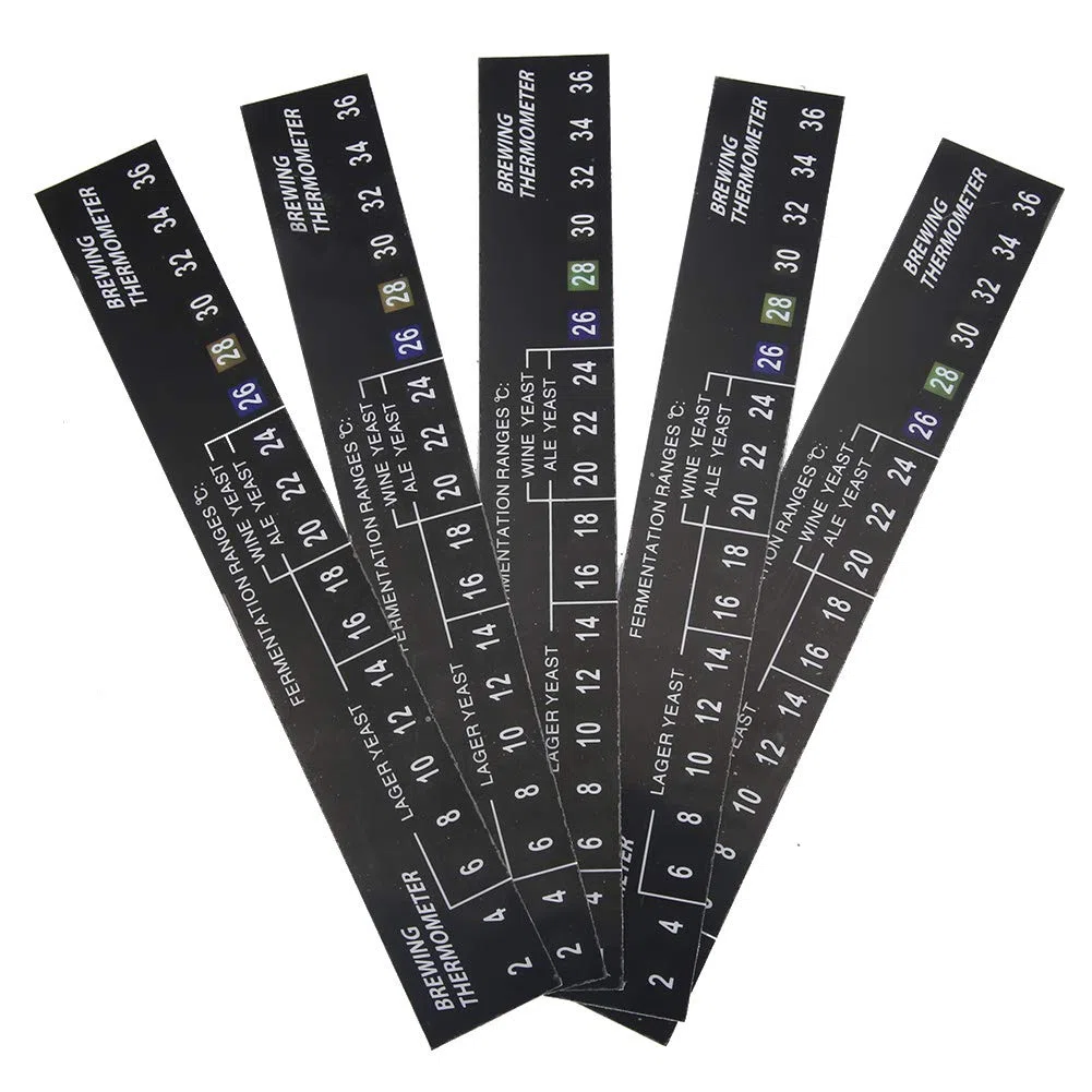 5Pz Striscia Termometrica, Adesivo LCD Termometro Birra Sticker per la Fermentazione della Birra del Vino