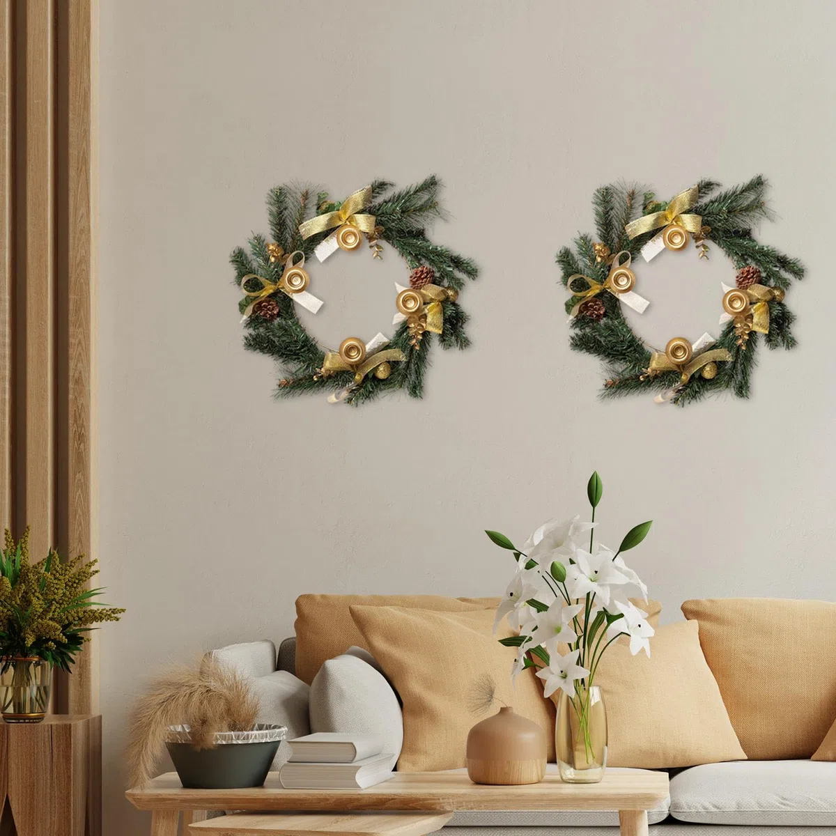 Set di 2 cerchi in metallo per decorazioni floreali e ghirlande, Diametro 45 Cm