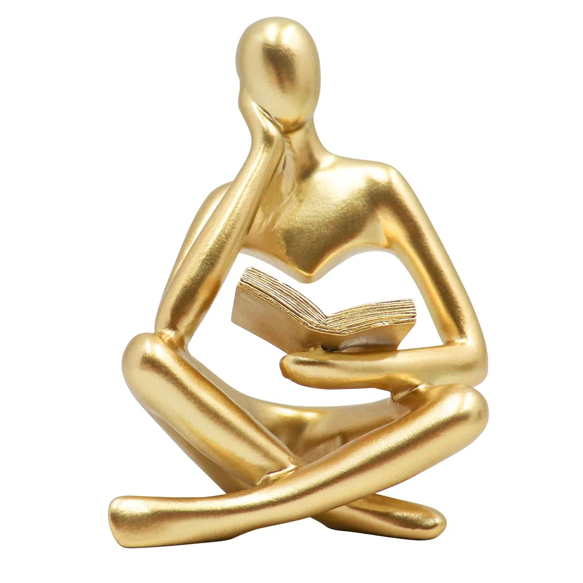 Statua Donna che Legge in Oro, Sculture Pensatore, Ornamento d'Arte Astratta, Decorazione Moderna per Estetica, Ideale per Soggiorno, Camera da Letto, Ufficio, Scaffale, Tavolo, Scrivania e Libreria