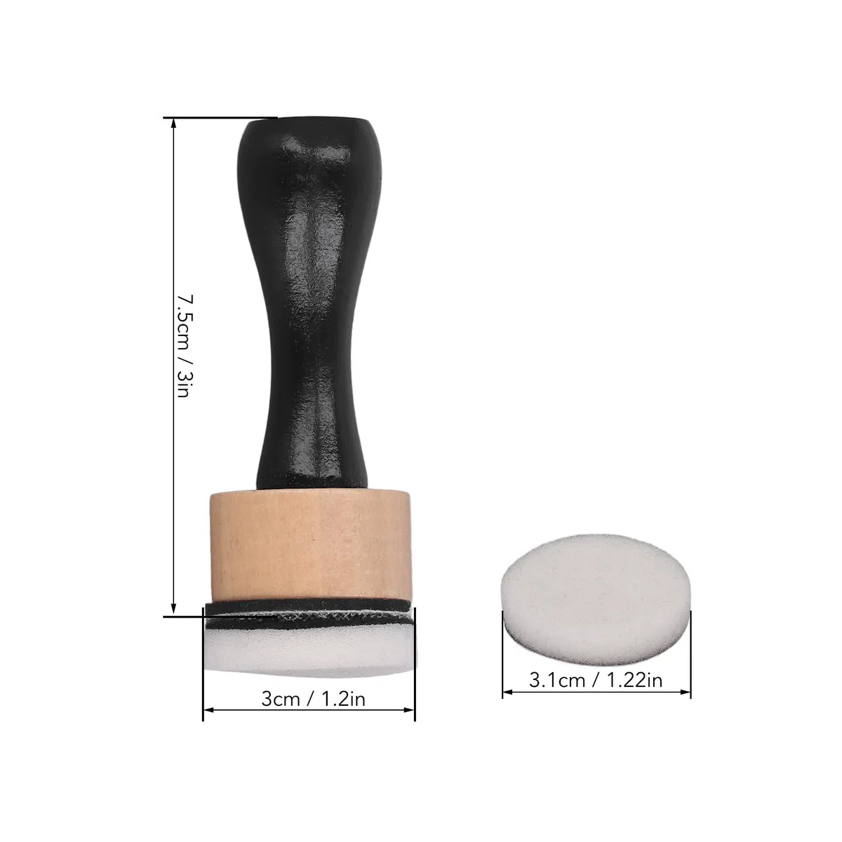 Tissting Strumenti Miscelazione Inchiostro con 24 Cuscinetti Schiuma e 2 Manici - Set per Disegno, Scrapbooking e Artigianato con Mini Pennelli e Timbri per Carta, Tela e Cartoncino