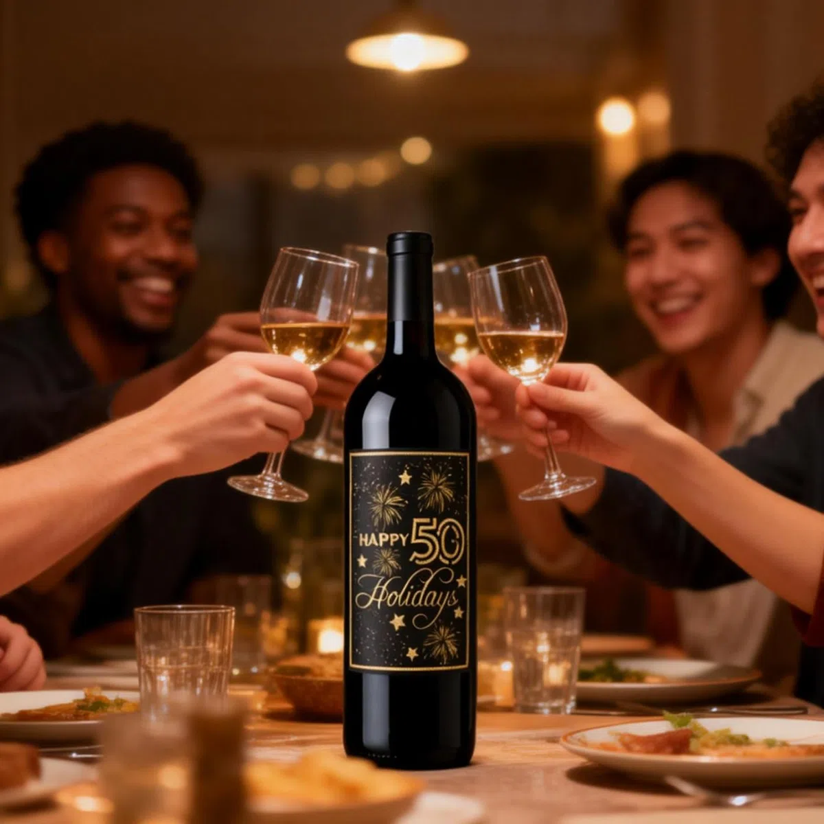 Etichetta Della Bottiglia Del 50 Compleanno, Etichette Uniche Per Bottiglie di Vino (12 Adesivi), Contiene Nastro In Oro Nero, Decorazioni Per La Festa Del 50 Compleanno