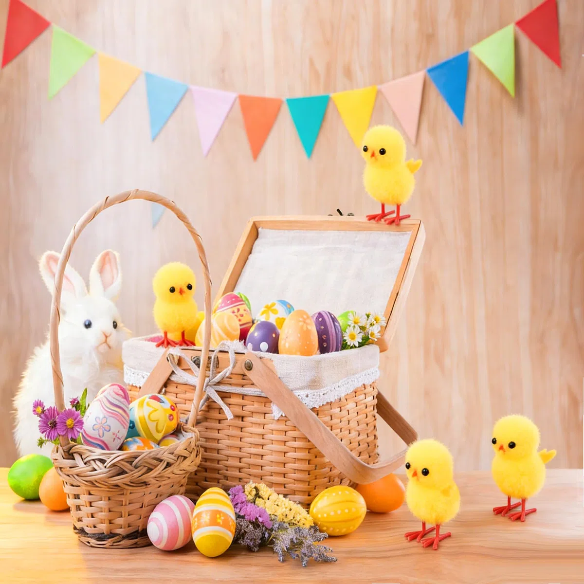 48 Pezzi Pasqua Mini Pulcini, Mini Pulcini Pasquali Soffici, Decorazione Cappello Uova di Pasqua, Fai da Te Arti e Mestieri Festa Decorazione (Giallo)