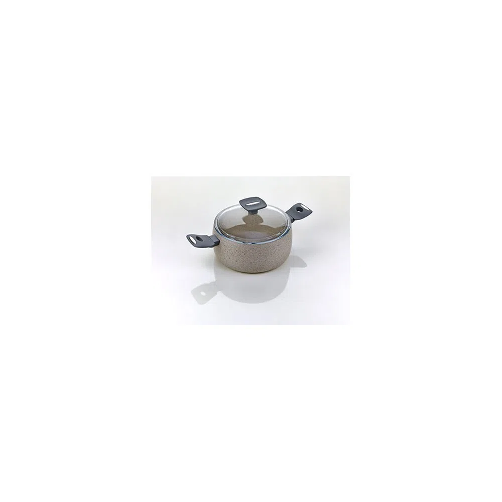 Moneta Mammola Artech Stone Casseruola 24 cm con Coperchio, 5.9 Litri, Alluminio