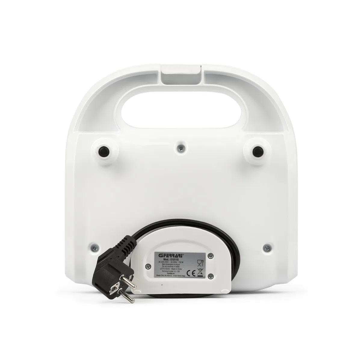 G3 Ferrari G10115 Mytoast Tostiera, 750 W, Piastre antiaderenti, Maniglia con chiusura, Dimensioni piastre 22 x 13 cm, Bianco