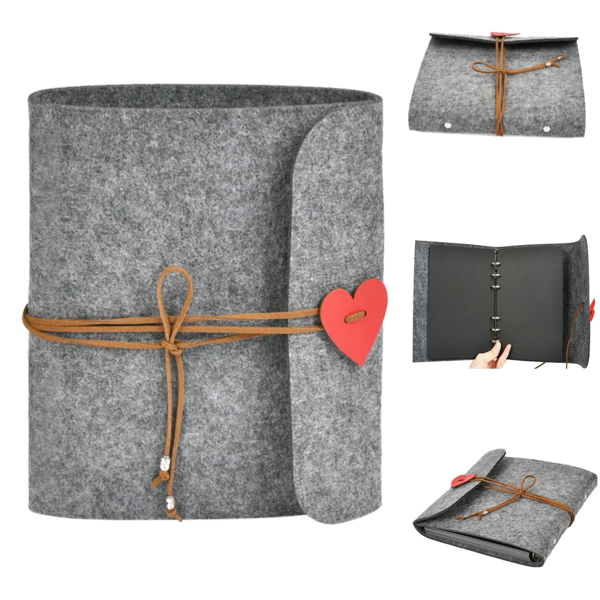 BUYGOO Album Fotografico Personalizzabile 60 Pagine Fai Da Te 19.5*18.5cm - Scrapbooking Vintage Nere - Regali per Laurea, Valentino, Anniversari