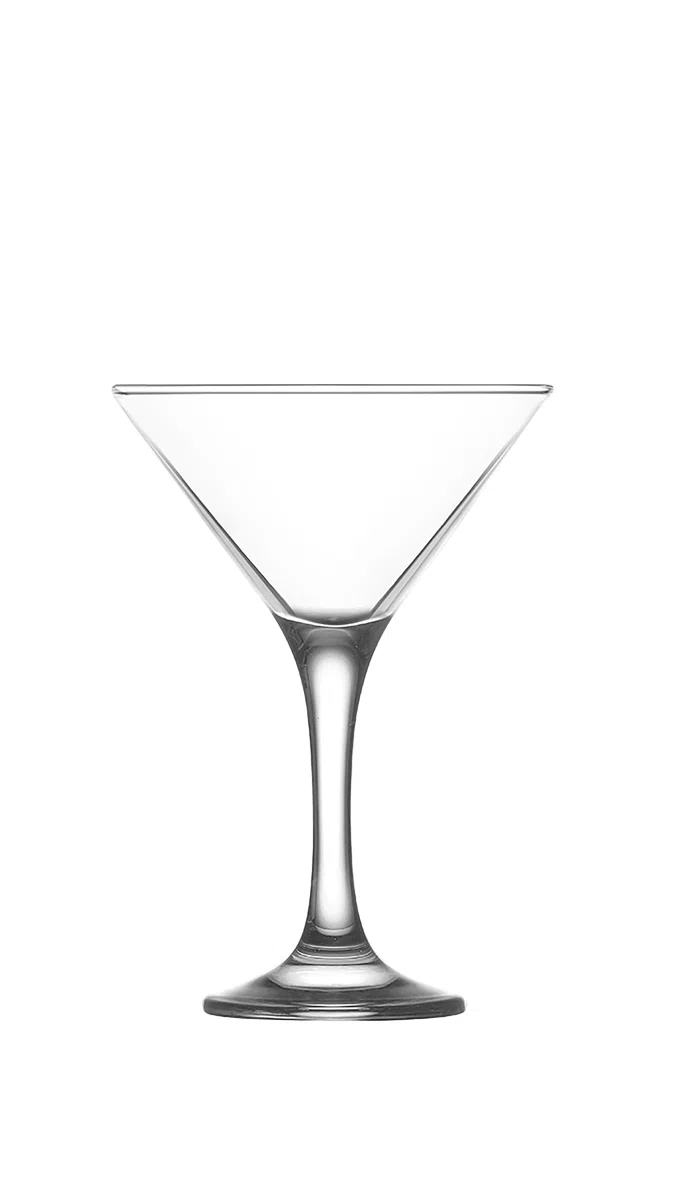 NEW YORK di Q.b. by MOPITA, Set 6 Coppe Martini in Vetro Trasparente, Bicchieri Vino con Capacità 175 ml, Linea Squadrata dal Design Contemporaneo e Elegante, Lavabile in Lavastoviglie, 6 Pezzi