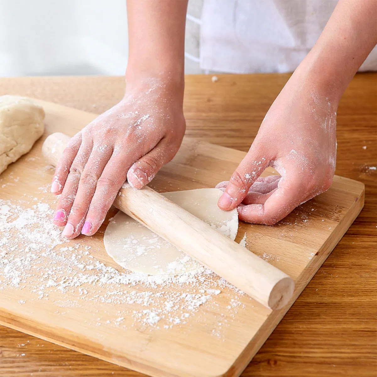 Mattarello in legno di faggio, 5 pezzi, per pizza, pasta, pane (marrone)