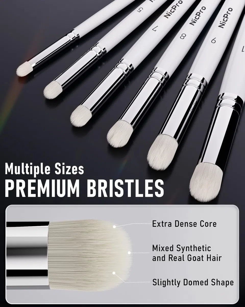 Nicpro Pennello asciutto in miniatura, pennelli professionali per modellismo di 7 dimensioni con scatola di immagazzinaggio, pennelli, pittura di modelli in miniatura