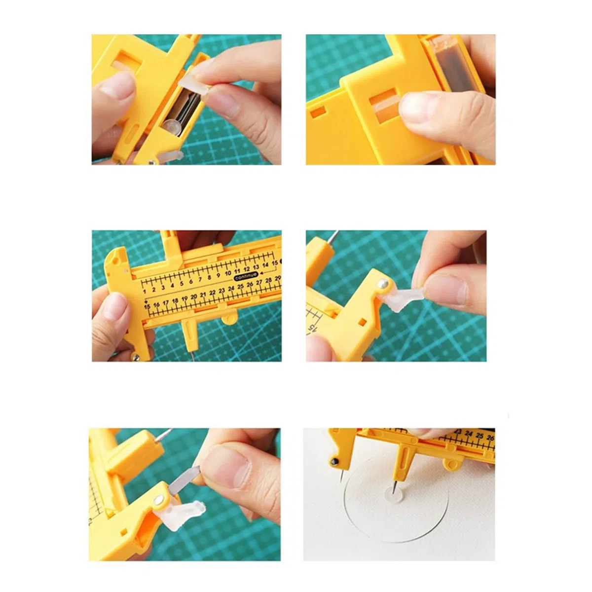 Fyearfly Taglierino A Compasso, Taglierina Circolare, Taglierina Circolare di Precisione, Fresa Rotante (Diametro Regolabile) Cutter Cerchi Cerchio per Pelle Strumento per l'artigianato Artistico