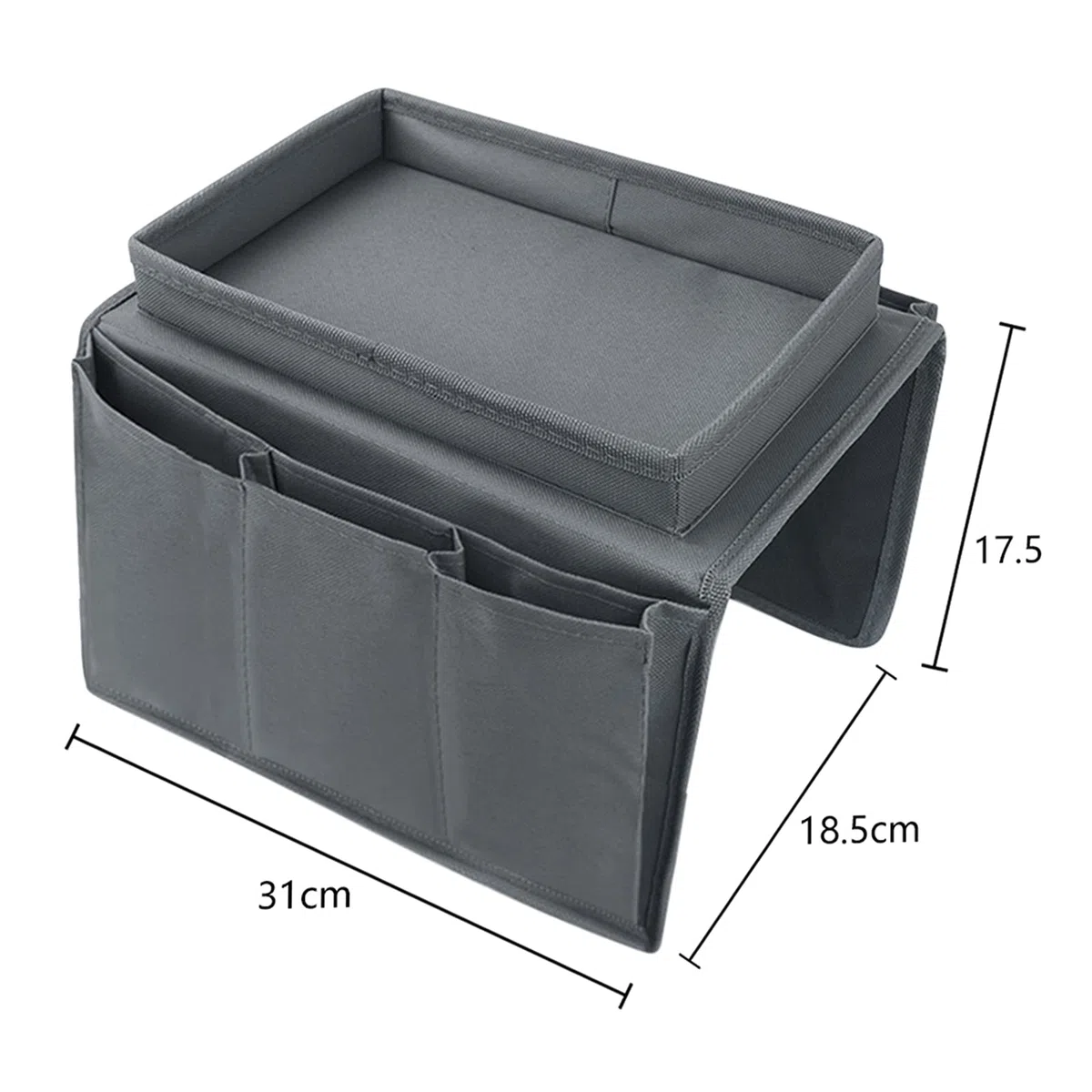 JIAHG Organizer per Bracciolo del Divano, Vassoio Appendibile per Sedia, Borsa per Libri, Riviste, Cellulare e Telecomando