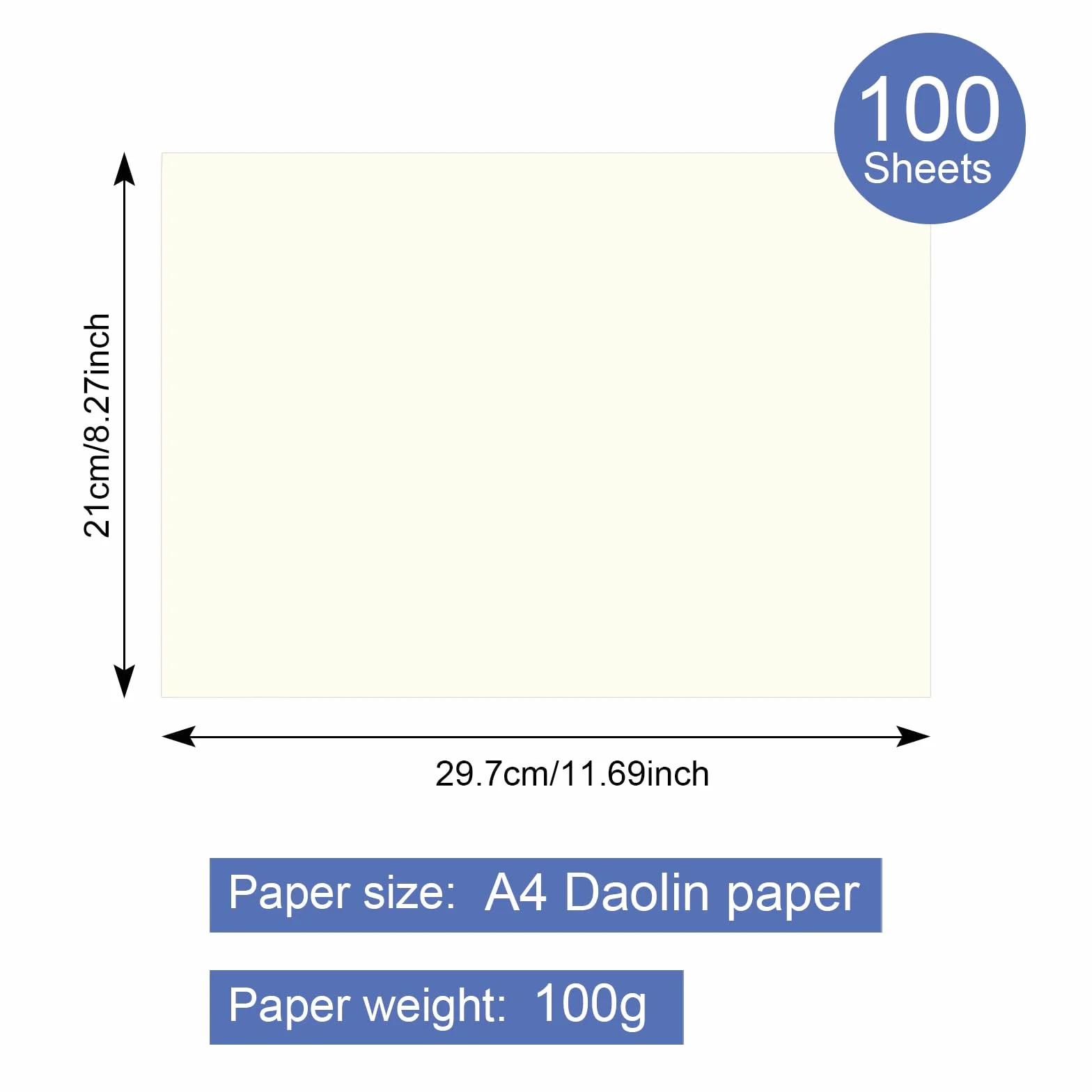 Carta A4 100g/m² Bianca Liscia Multiuso per Rilegatura, Ufficio, Disegno e Artigianato