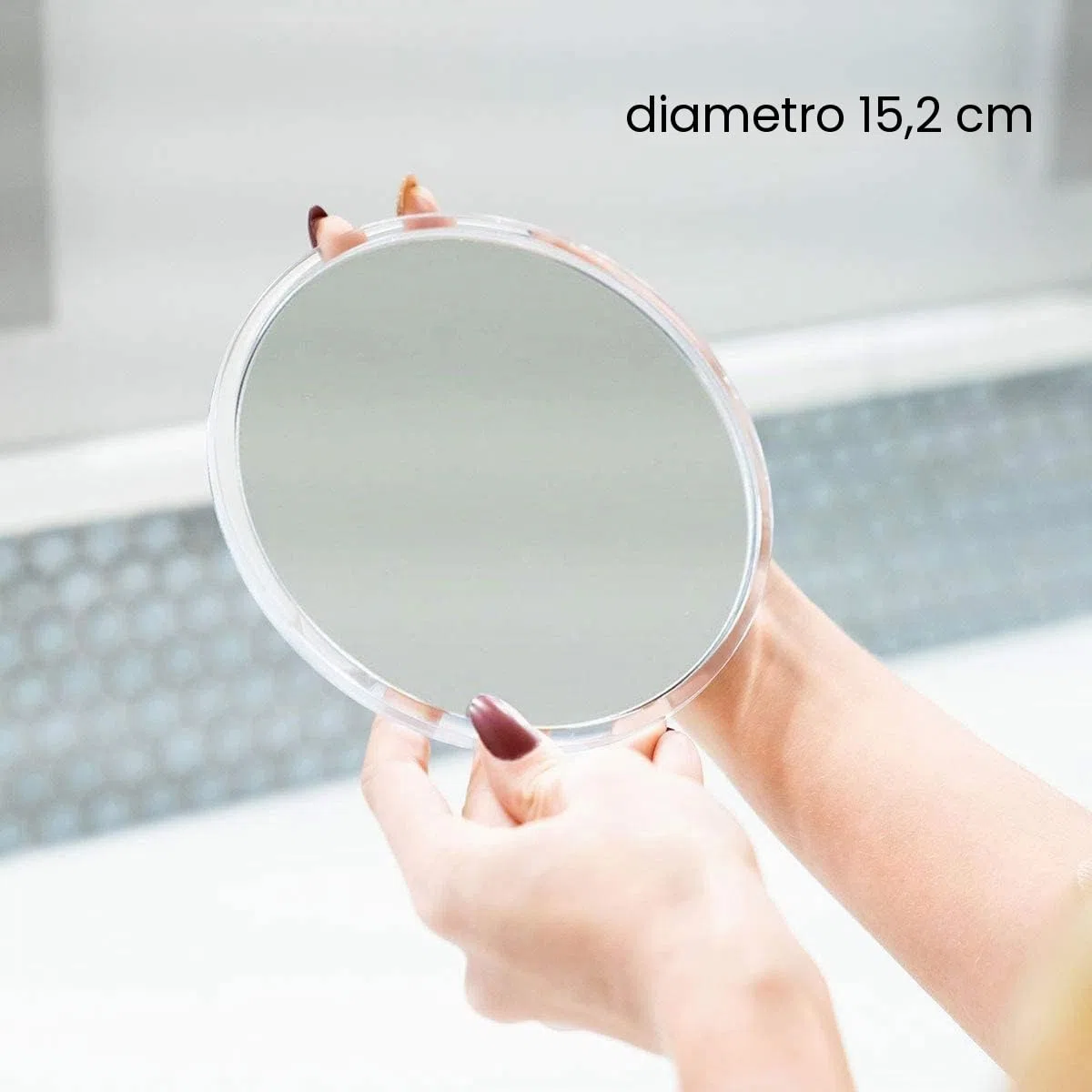Mavoro Specchio ingranditore 15 cm con 3 ventose forti | Ingrandimento 10X | Specchio trucco & cosmetico da viaggio portatile (10X)