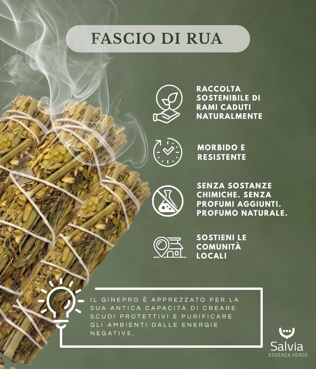 SALVIA | Smudge Ruta 10cm 3 Pezzi | Incenso Naturale | Aroma Intenso Tradizionale per Uso Aromatico