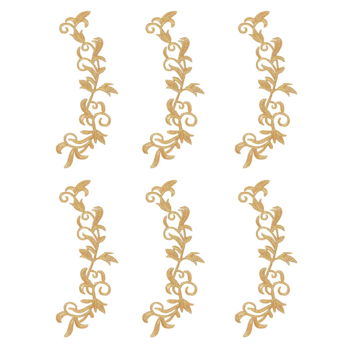 NICENEEDED 6 pz Applique con Ricamo A Fiori Dorati, Applicazioni Ricamate con Foglie Toppe Termoadesive per Vestiti, Appliques Abbellimento