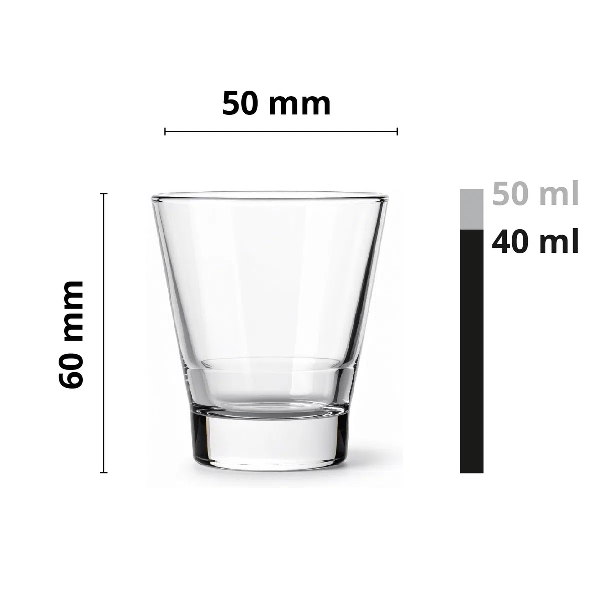 Glasmark KROSNO 1992 Bicchierini da Shot con Fondo Pesante – Set 12 Pezzi – 50 ml – Trasparente – Lavabile in Lavastoviglie