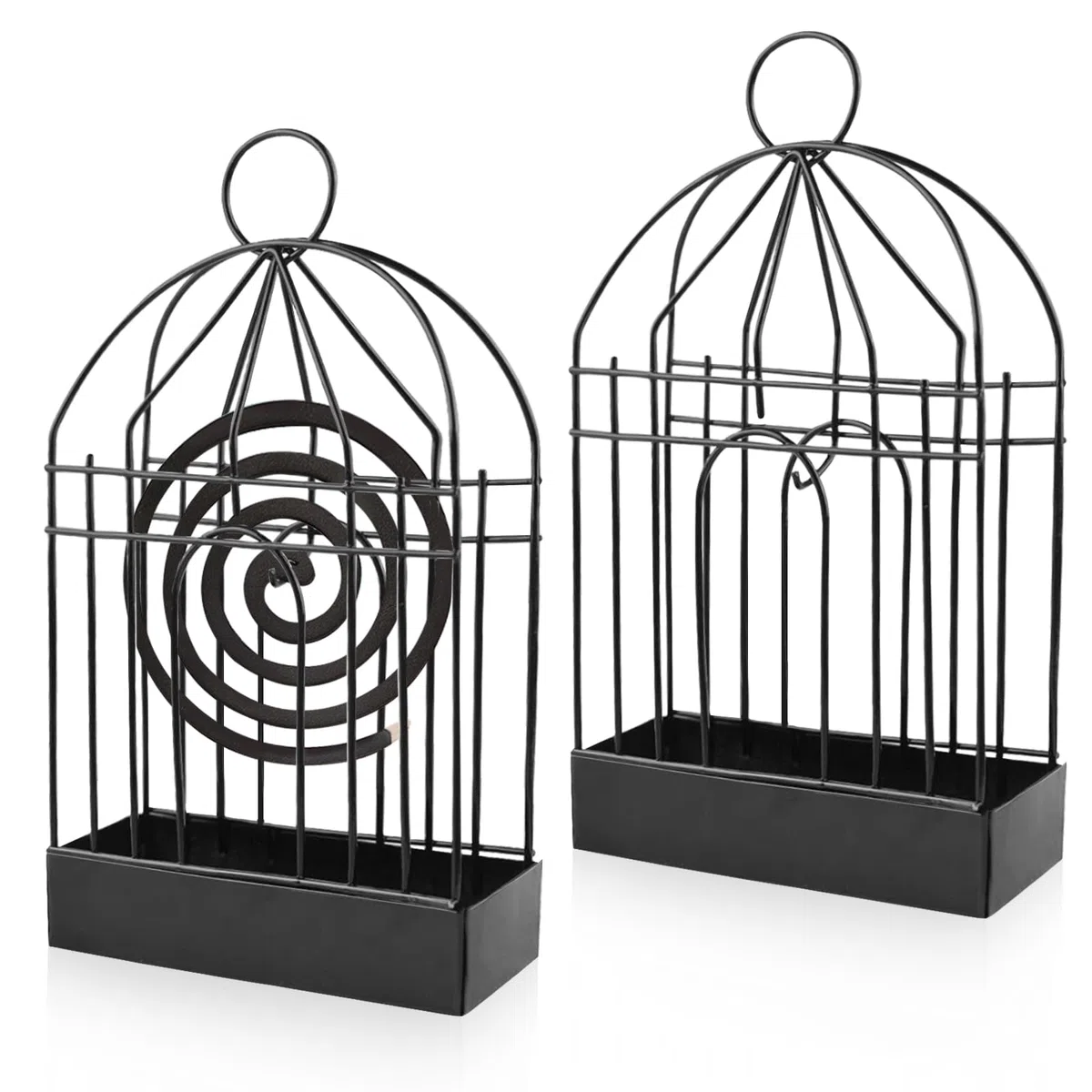2 Pezzi Porta Bobina per Zanzare, Porta Zampirone da Esterno, Porta Spirale Antizanzare per Ufficio, Camera da Letto, Campeggio, Esterno (Nero)