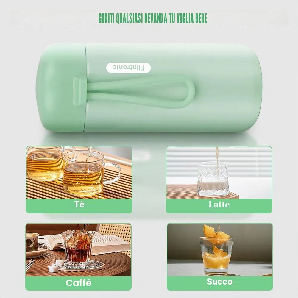 Flintronic Mini Borraccia Termica, 150ml Borraccia, Bottiglia Termica, Bottiglia Acqua in Acciaio Inox, Borracce Senza Perdite, Borraccia Acciaio Inox Senza BPA per Viaggi Scuola Sport Campeggio