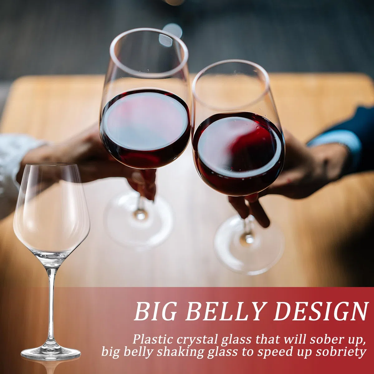 ZoneYan Calici Plastica Rigida Lavabili, 2 Pezzi Calici Vino Plastica 420ml, Bicchieri Plastica Rigida Lavabili, in Tritan, BPA-Free, Bicchieri Vino Rosso, Vino Bianco (A)
