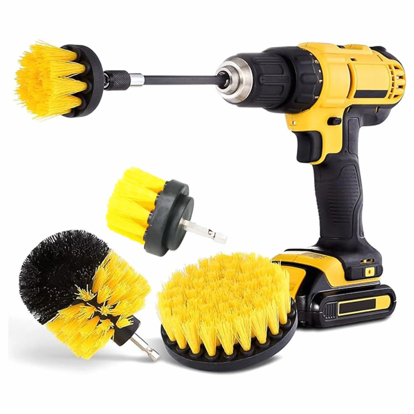 Set di 3 Spazzole per Trapano per Pulizia Universale – Spazzole Trapano in Nylon con Durezza Media, Adatte per Cucina, Auto, Bagno, Piastrelle e Ruote, Kit Pulizia Auto e Doccia