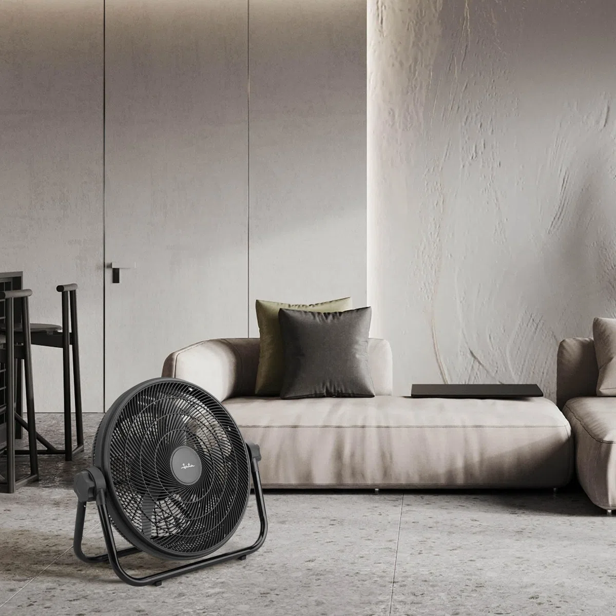 JATA JVCA3225 - Ventilatore ad aria potente da 105 W, ventilatore industriale da 51 cm, 5 pale, 3 velocità, inclinazione regolabile, grande portata 3870 m³/h, per casa e officina