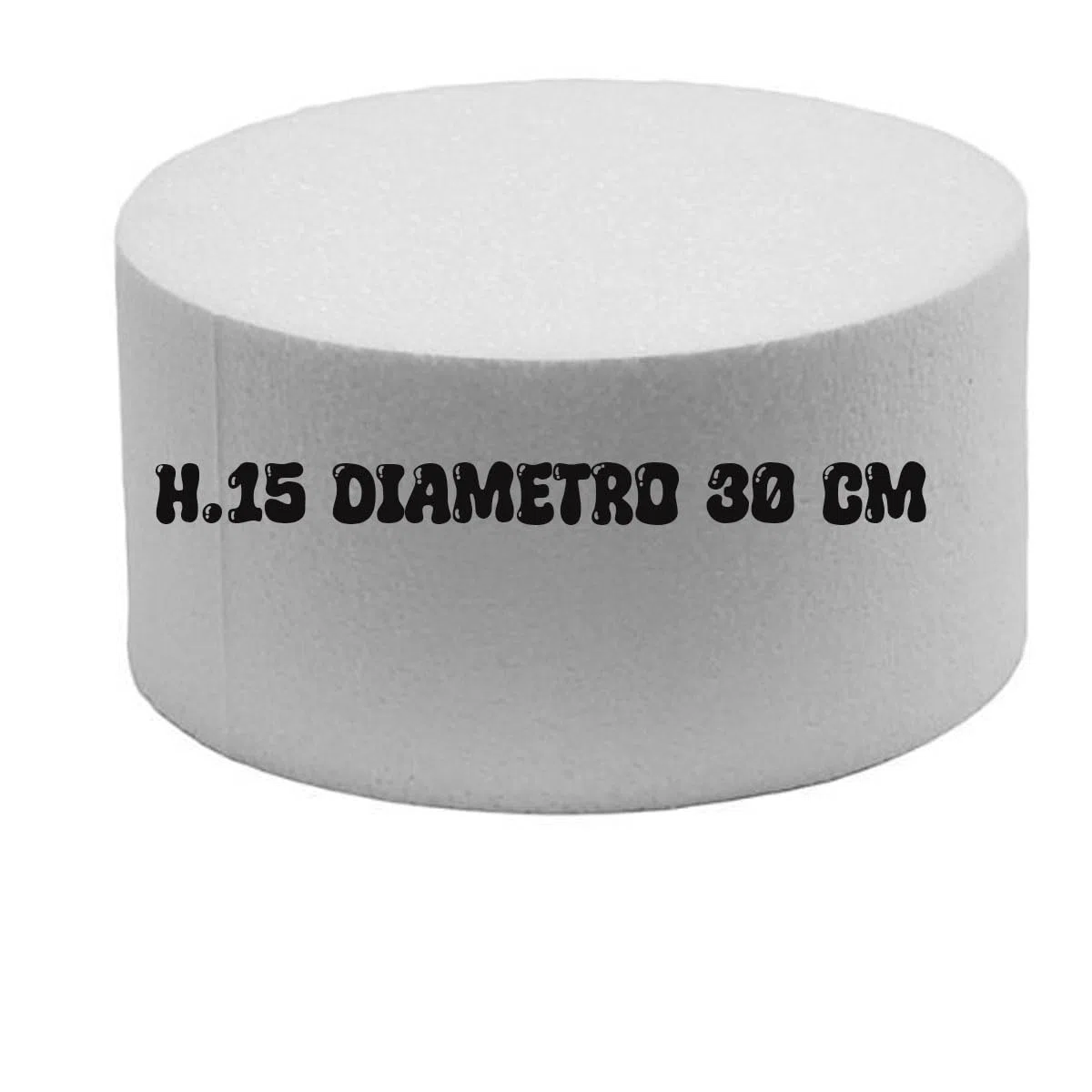 Base Rotonda in Polistirolo per Cake Design, 30 cm Diametro x 15 cm Altezza, Bianco