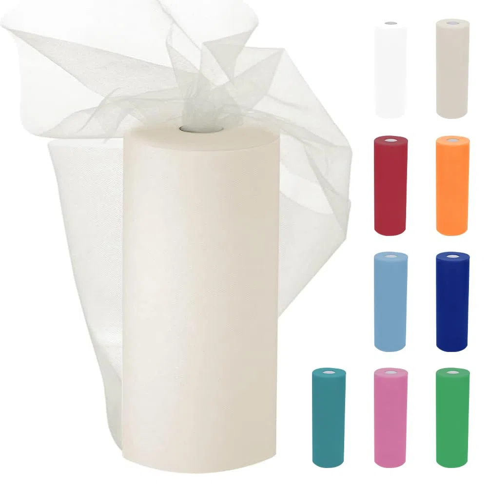 Rotolo di tulle, tessuto in tulle 30 cm x 91,5 m, tulle in tessuto, tulle per nastri, organza in tessuto, tulle per nastri per matrimoni, feste, gonne a ruota, fai da te, decorazioni, lavori manuali
