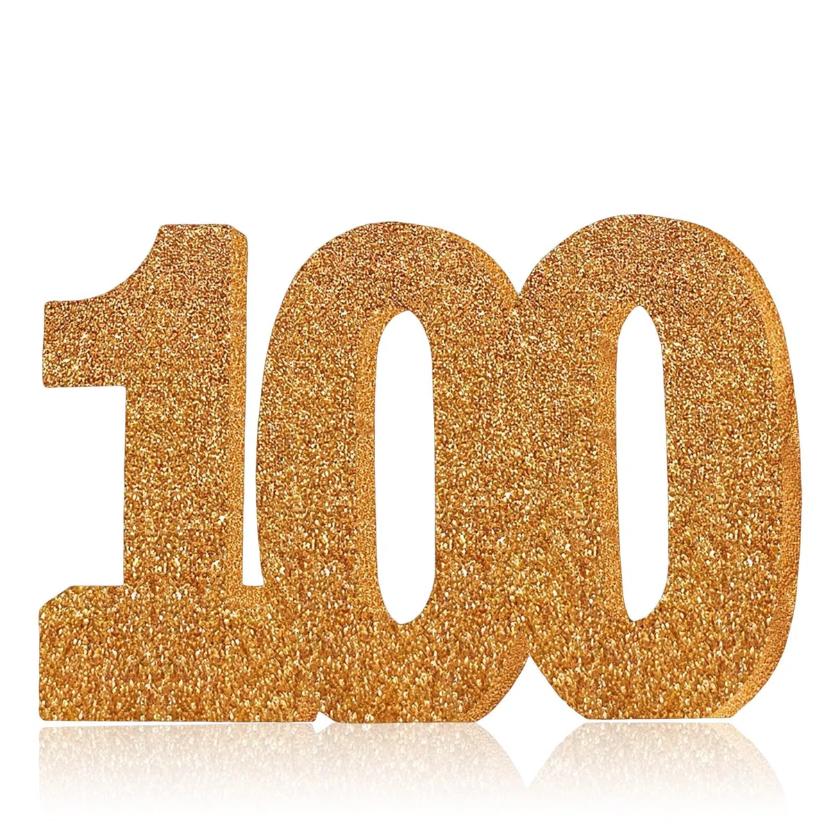 Decorazione da tavolo glitterata numero 100 in oro rosa, decorazione da tavola, centrotavola per centesimo compleanno