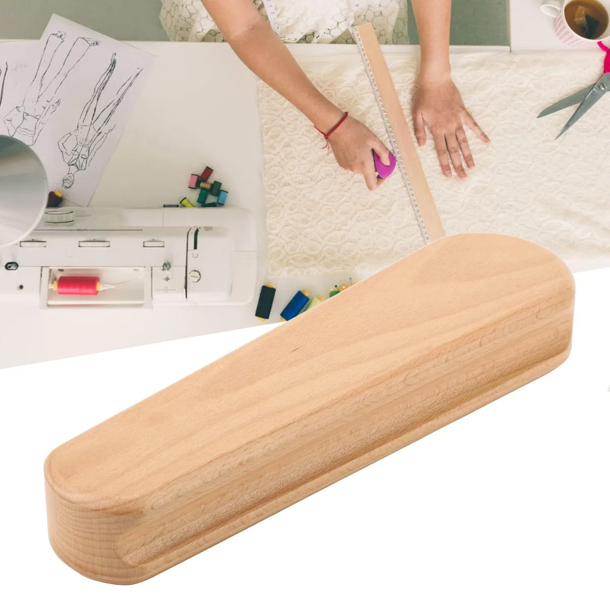 LiebeWH Batacchio da Sarto Tailor Clapper Clapper in Legno Clapper in Legno di Faggio Multifunzione Quilters Clapper per per Abbigliamento Antirughe