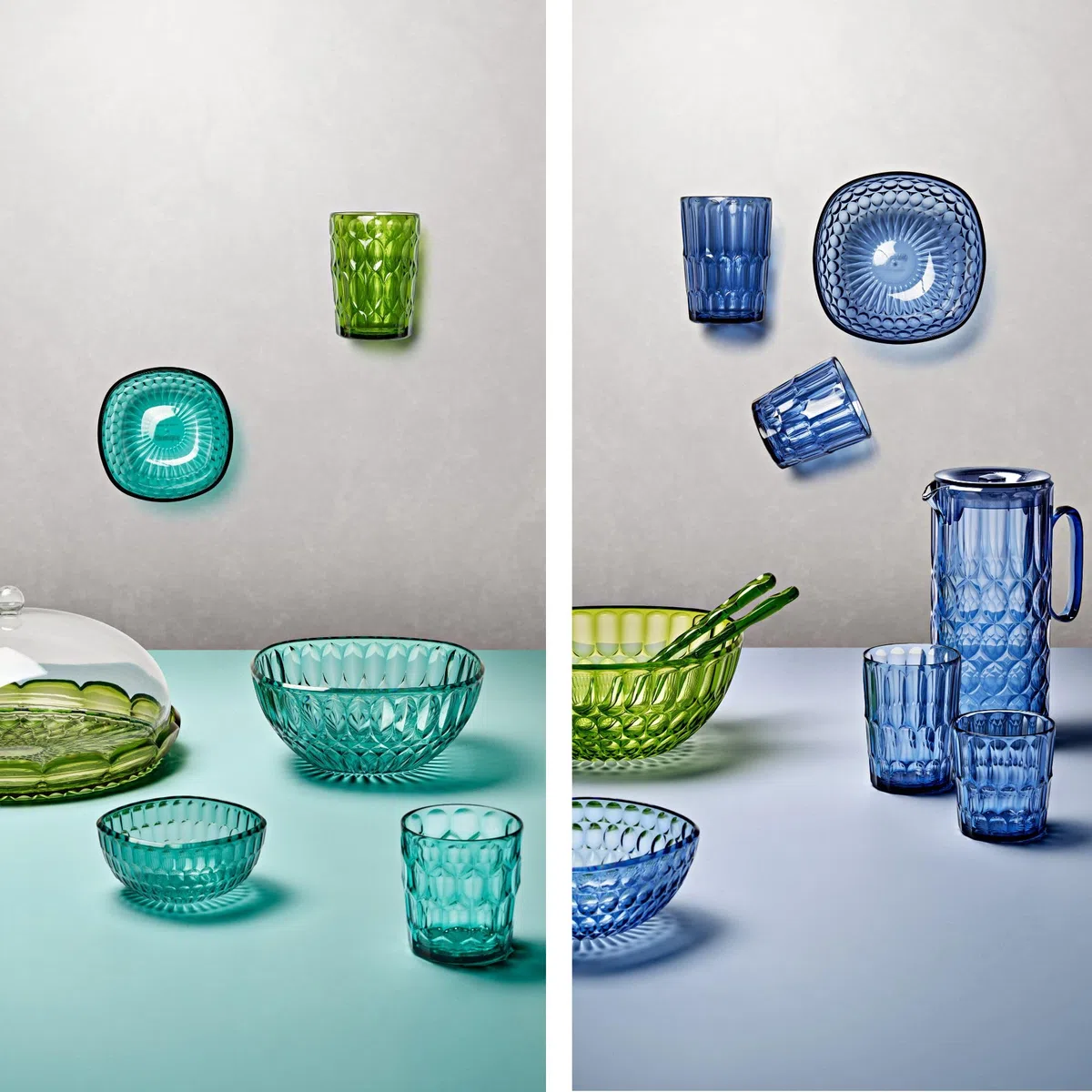 Guzzini - Vanity, portabicchiere universale, Blu denim, in Bio-based SAN e Bio-based SMMA - ACQUA