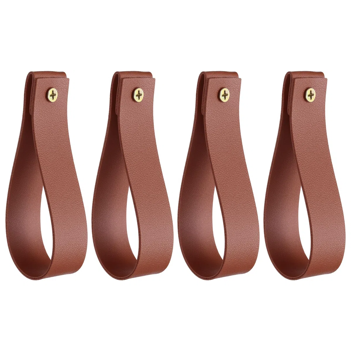 QUARKZMAN 4pz Porta Asta Tende Pelle 1 x 4.7 Pollici Cinghie Appendere Parete Staffe per Ganci per Asta Tende Ganci con Viti per Parete Bagno Cucina Camera da Letto, Marrone Scuro