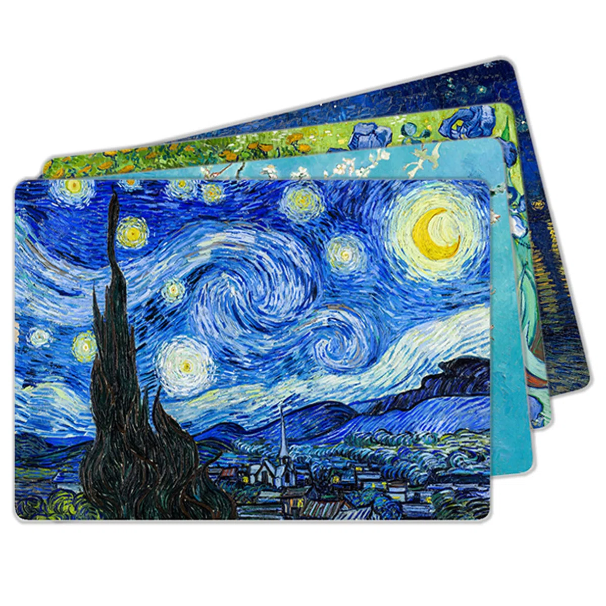 Lupia - Tovagliette americane lavabili XXL, set da 4 pezzi in PVC rettangolari 28,5x43 cm, decorate tema NOTTE STELLATA, colazione pranzo cena, da tavola, cucina, bar pizzeria pub birreria ristorante