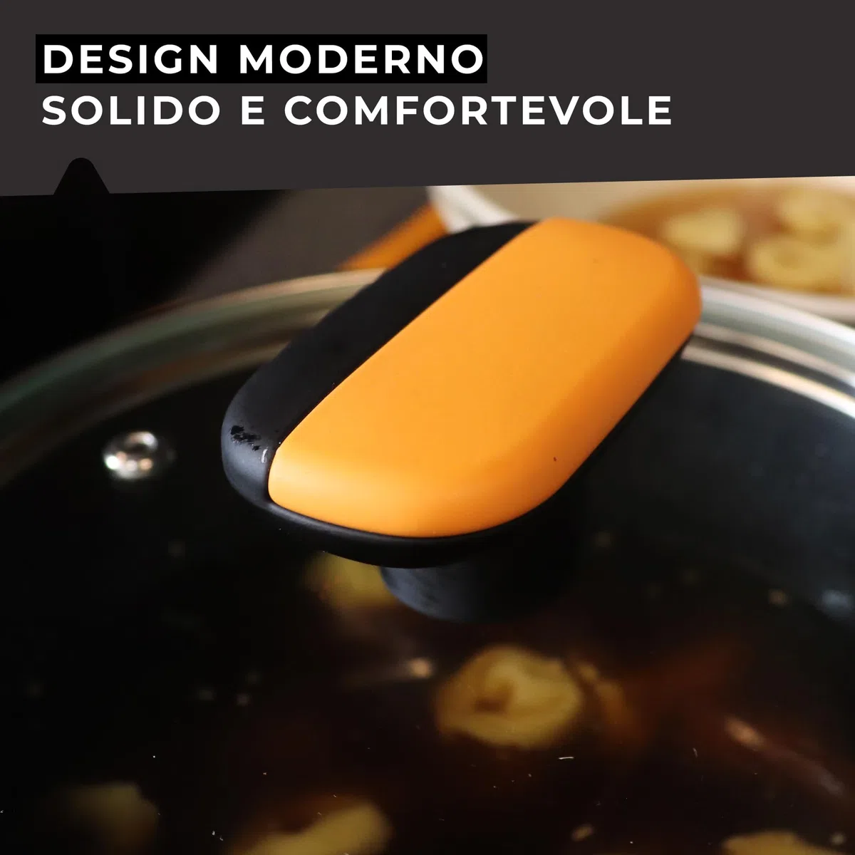 Fackelmann Coperchio in vetro temperato Ø28 cm, foro per la fuoriuscita del vapore, pomello anti-scottatura, spessore vetro 4 mm, Linea Soft Collection