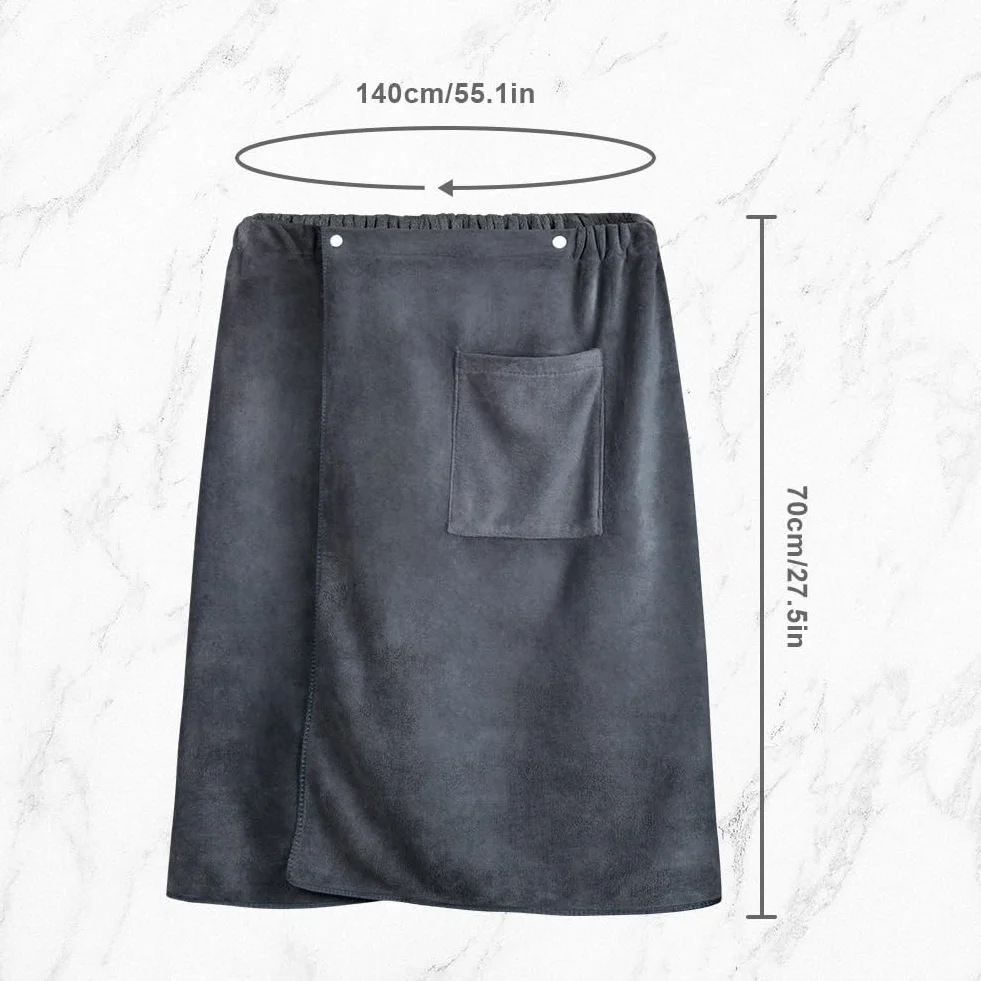 Aomig Kilt da Sauna per Uomo, Asciugamano con Chiusura a Bottone e Elastico, per Palestra, Sport, Nuoto, Spiaggia, Bagno e Viaggi