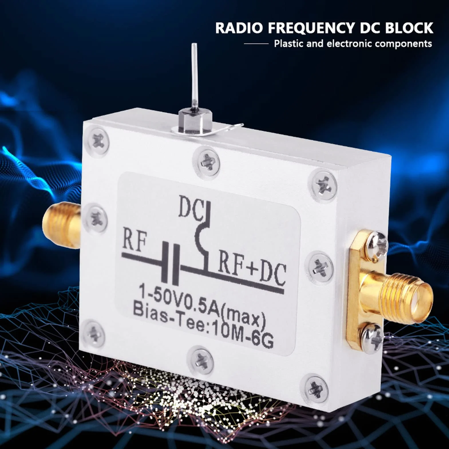 Estink Bias Tee Coassiale RF, 10 MHz-6 GHz, Modulo Banda Larga Alta Frequenza per Microonde, Pretensione RF-Bias T