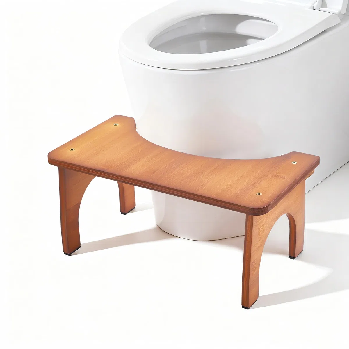 Sgabello WC in Legna, Sgabello WC Ergonomico per Adulti, Sgabello Da Bagno Pieghevole per Stitichezza E Gonfiore, Sgabello Salvaspazio per WC E Bagno