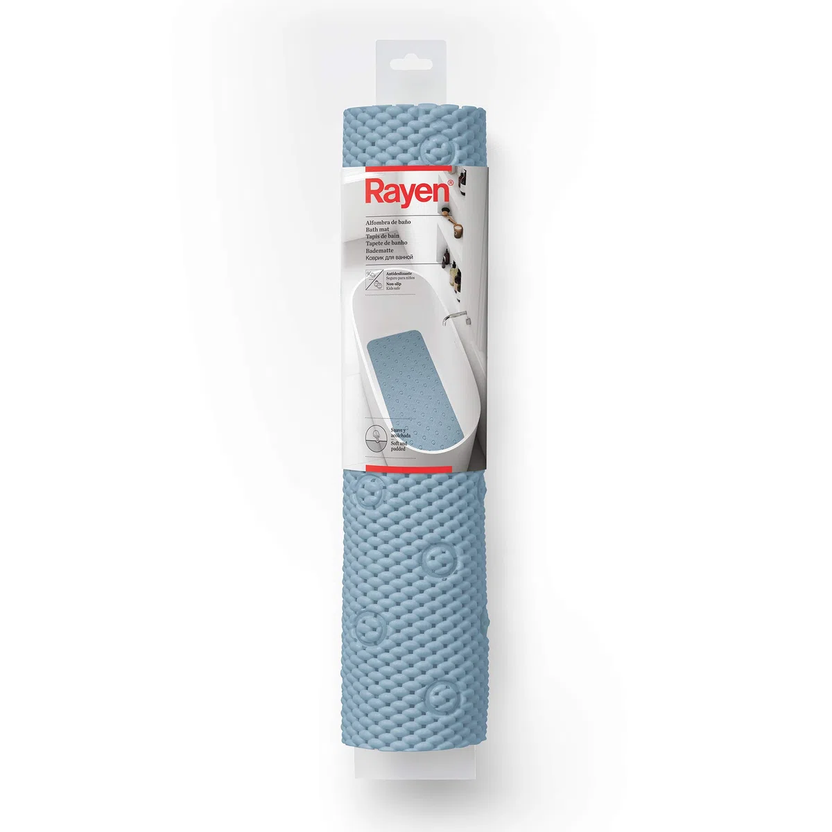 Rayen, Tappeto da bagno, Tappeto doccia/vasca, Morbido e imbottito, Base antiscivolo, con ventose ad alta resistenza, 45 x 91 cm (2343.02)