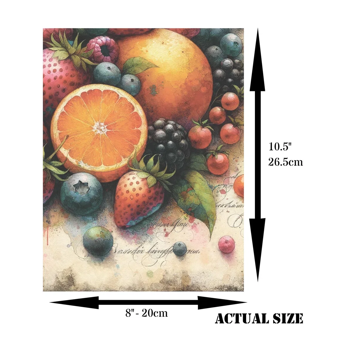 Carta di Riso frutta mista, 20 x 26,6cm (6 pezzi) - 6 disegni per scrapbooking, cartoline, artigianato, decoupage da CRAFT KREATIVELY