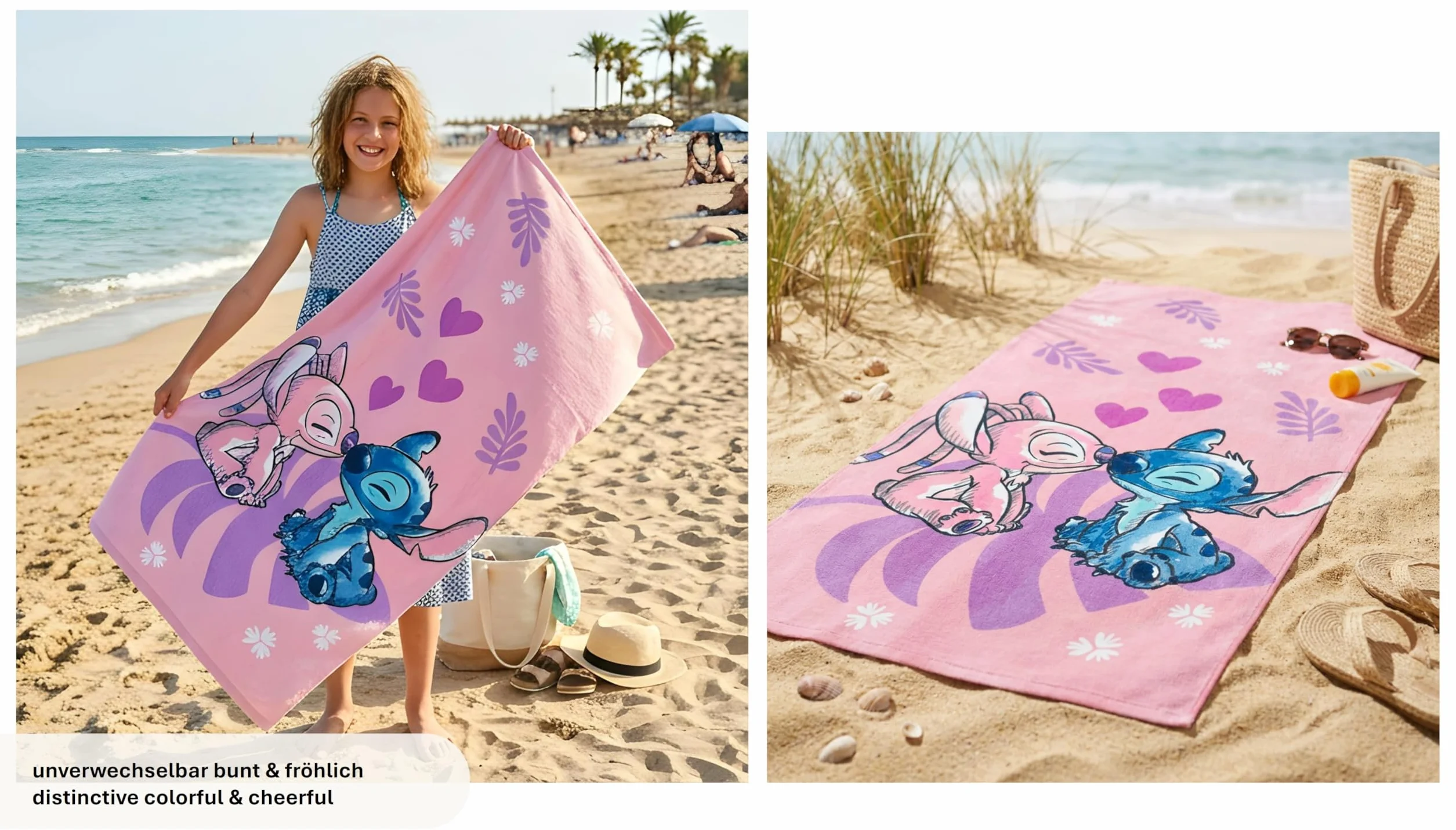 Theonoi Disney Lilo und Stitch, asciugamano da bagno per bambini, 70 x 140 cm, 100% cotone, per ragazze – Standard Öko Tex