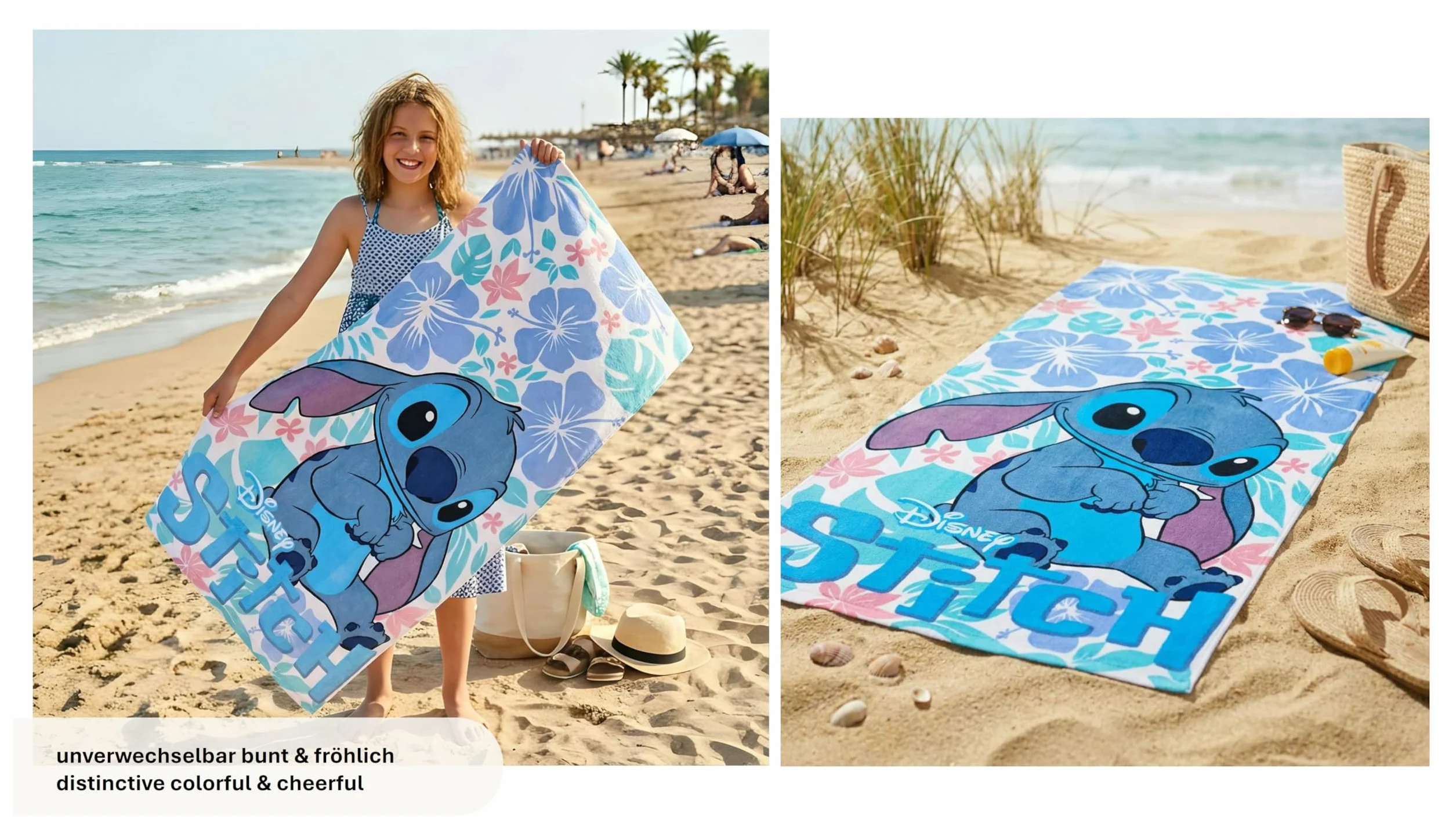 Theonoi Disney Lilo und Stitch - Asciugamano da bagno per bambini, 70 x 140 cm, 100% cotone, per ragazzi e ragazze, standard Öko Tex