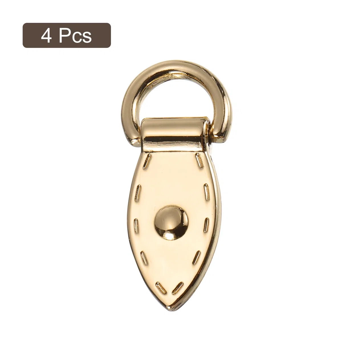 QUARKZMAN Fibbia Laterale per Borsa - 4 Pezzi Connettore a Forma di Foglia Sospeso in Metallo con Ring a D per La Creazione Fai da Te di Borse a Tracolla (Dorato Chiaro, 36mm)