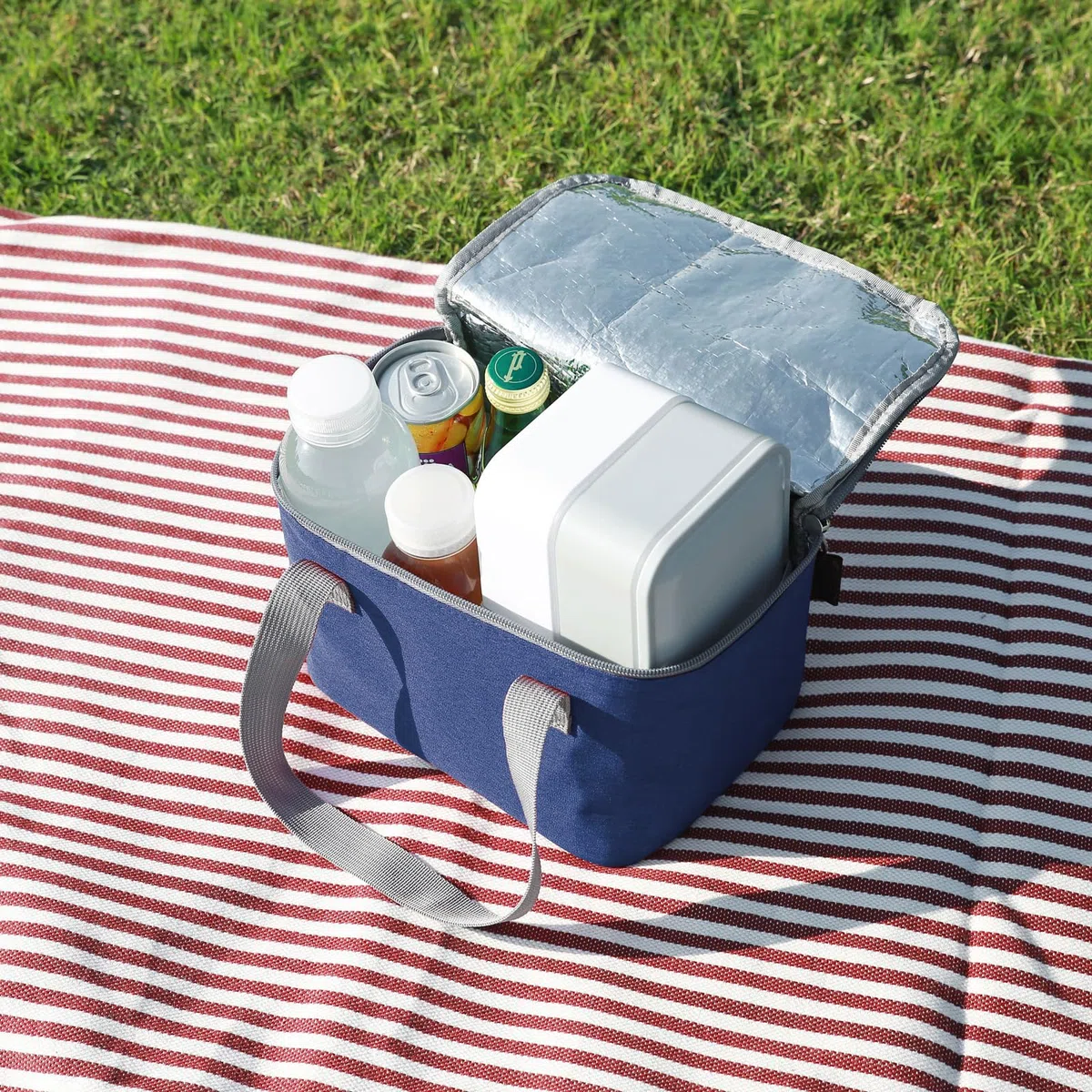 Nanxson Borsa Termica Porta Pranzo, 4L Mini Borsa Frigo Piccola Riutilizzabile Portatile Borsa Termica Pranzo al Sacco per Lavoro, Ufficio, Scuola, Picnic, Viaggi (4L,Blu Reale)