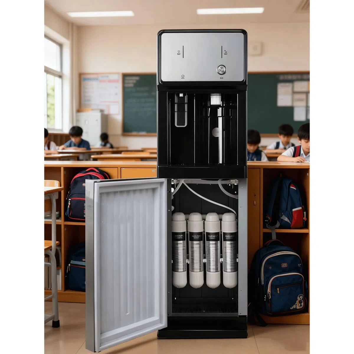 dispenser acqua Distributore D'acqua Indipendente Per La Scuola,collegamento Diretto Alla Rete Idrica,Con Sistema Di Purificazione Dell'acqua A 4 Stadi Integrato,Refrigeratore D'acqua Calda E Fredda