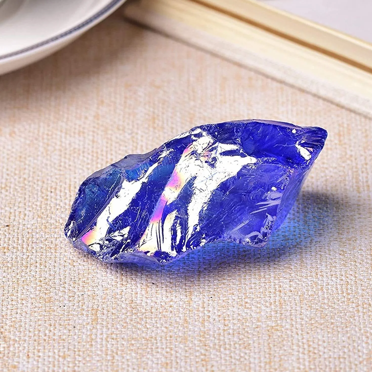 Namvo 2pcs Cristallo Naturale Pietra Grezza placca al Quarzo esemplari Minerale Grezzo Minerale Pietra preziosa Serbatoio di Pesce Decorazione energia Regalo Fai da Te