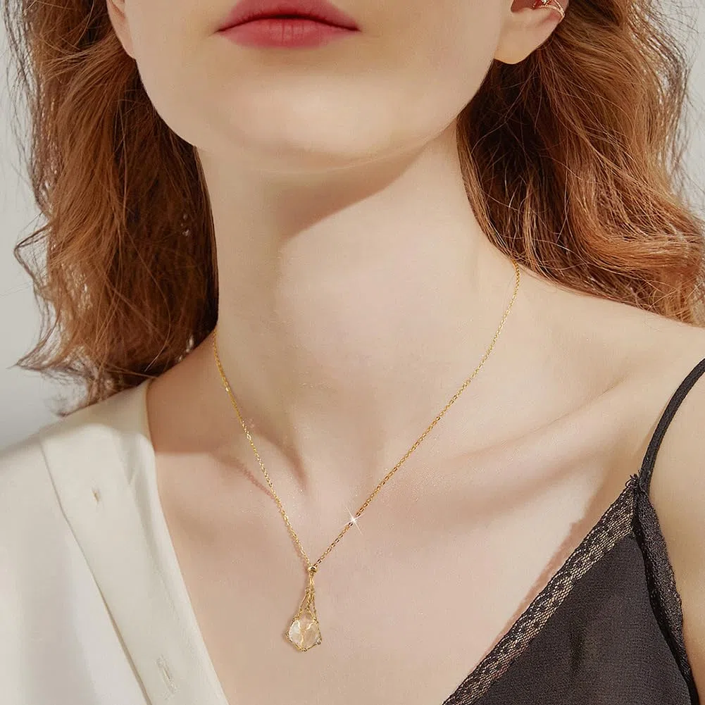 DICOSMETIC 4 Pz 4 Stili Regolabile Collane di Cristallo 25"~27" Collana di Pietra Gemma Gabbia Collana In Acciaio Inox Cristallo Gabbia Collana Per La Fabbricazione di Collane, Acciaio inossidabile