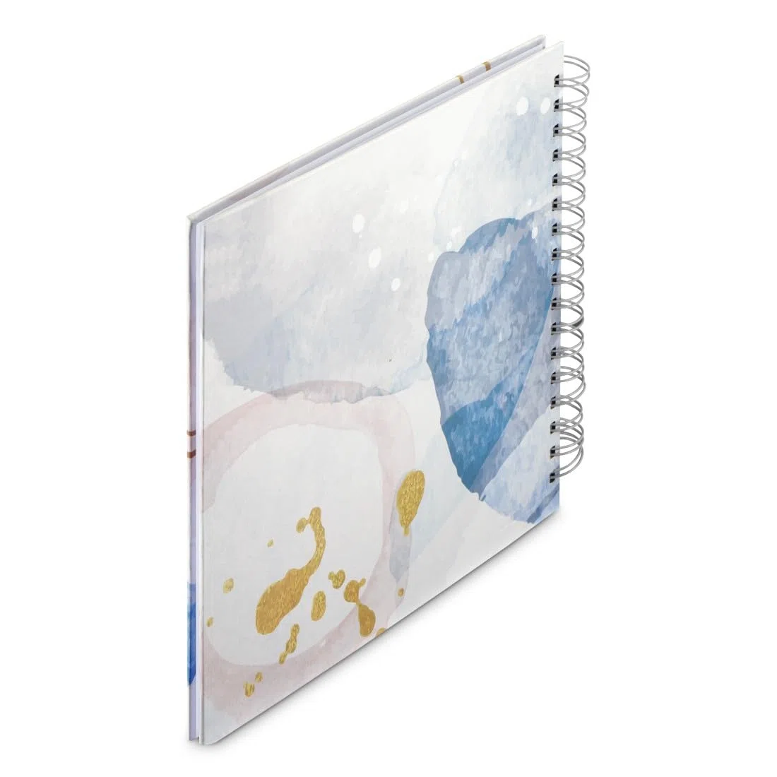 Hama Album fotografico a spirale "Watercolor" 28 x 24 cm (100 foto 10 x 15 cm da incollare, 50 pagine bianche, Album Scrapbooking DIY Libro fotografico da personalizzare e incollare) Blu