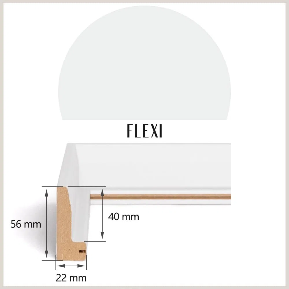 Bildershop-24 Cornice per fughe ombreggiante FLEXI per telaio della barella e tele in Bianco (opaco), 60 x 80 cm