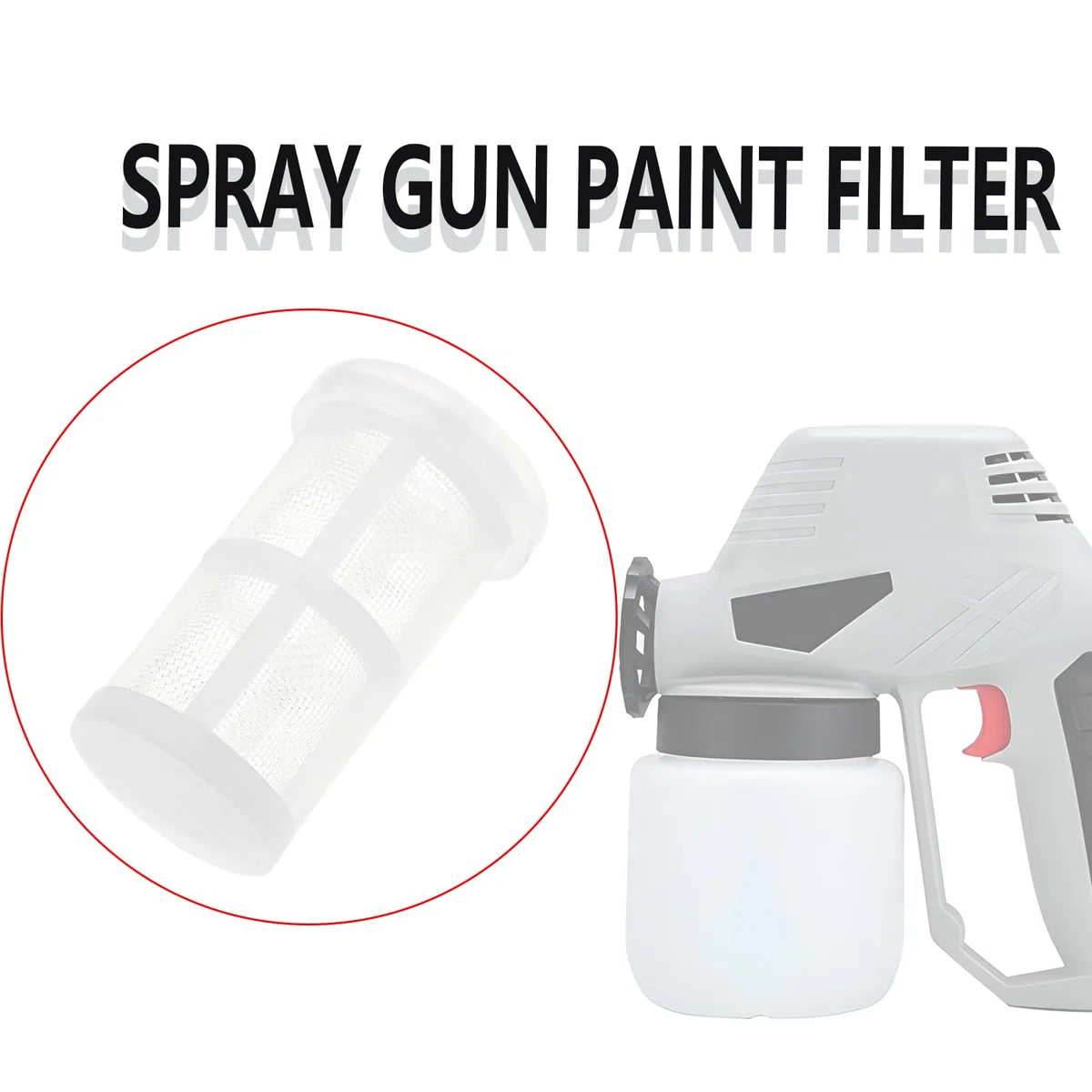 SG Store 10 Pezzi 50 Mesh Nylon Pistola A Spruzzo Filtri Di Vernice Lobster Pot Filtri Di Aspirazione Filtri Pistola Di Alimentazione Pneumatico Pistola A Spruzzo Di Vernice Filtro Bianco