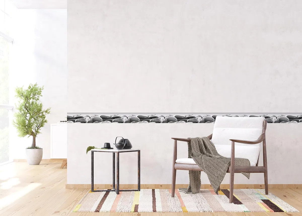 Ag Design - Wall Border - Autoadesivo - Pietre Spiaggia - Adesivo - 0,10 x 5 m - WB 8215
